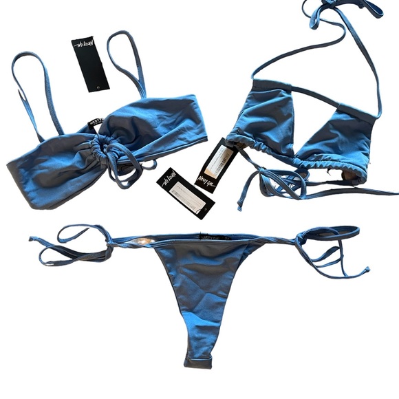 Nasty Gal Other - NWT Nasty Gal Blue Bikini two tops one bottom